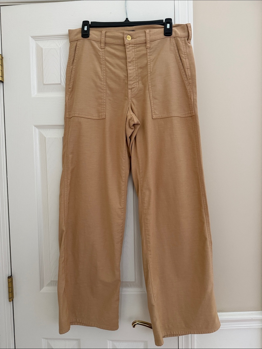 J. Crew Wide-Leg Chinos in Tan